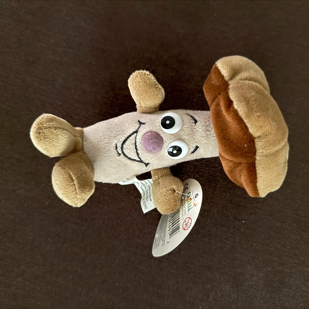 Mushroom Plush Toy with Smiling Face